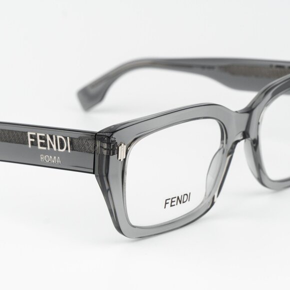Fendi ROMA Men Eyeglasses Rectangular Transparent Grey FE50094I 020 BRAND NEW - Picture 6 of 9